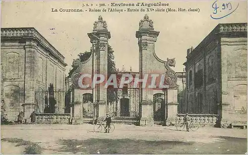 Ansichtskarte AK Environs d'Angouleme La Couronne Ruines de l'Abbaye Velo Cycle