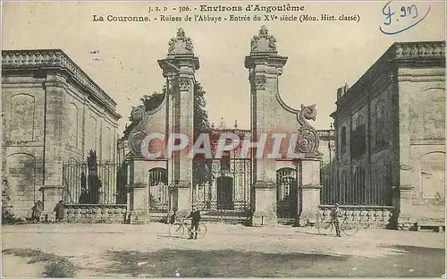 Cartes postales Environs d'Angouleme La Couronne Ruines de l'Abbaye Velo Cycle