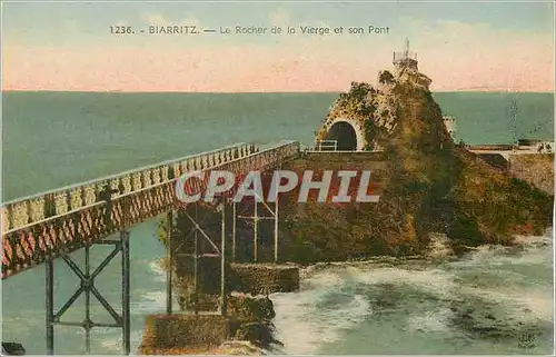 Cartes postales Biarritz Le Rocher de la Vierge et son Port
