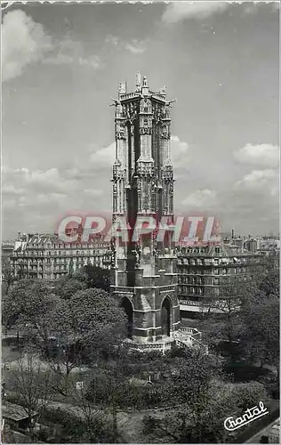 Moderne Karte Paris La Tour Saint Jacques