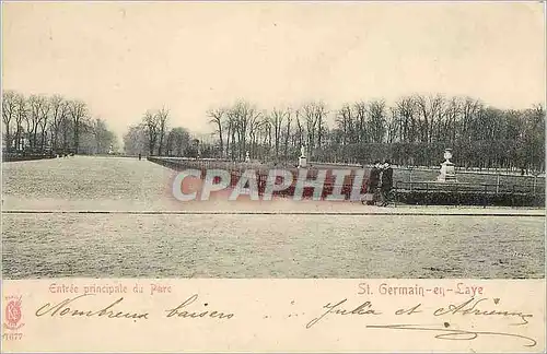 Cartes postales Saint Germain en Laye Entree Principale du Parc Cachet Liomer (carte 1900)
