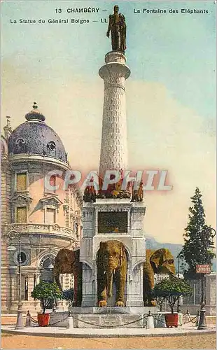Cartes postales Chambery La Fontaine des Elephants Statue du General Boigne