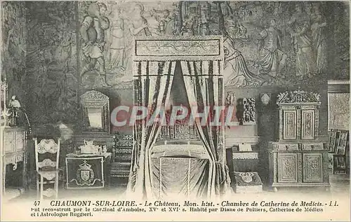 Ansichtskarte AK Chaumont sur Loire Le Chateau Mon Hist Chambre de Catherine de Medicis