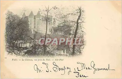 Ansichtskarte AK Pau Le Chateau vue prise du Parc (carte 1900�