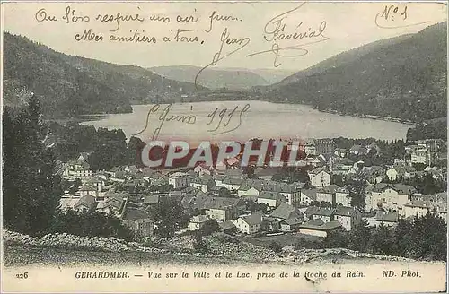 Ansichtskarte AK Gerardmer Vue sur la Ville et le Lac prise de la Roche du Rain