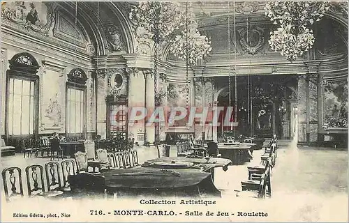 Cartes postales Monte Carlo Collection Artistique Salle de Jeu Roulette