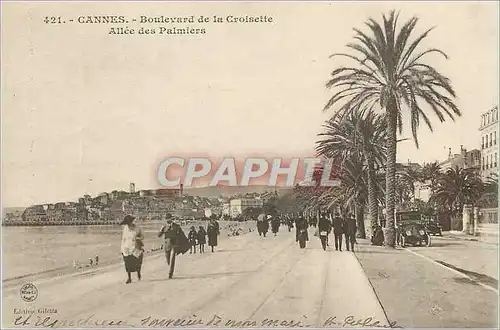 Cartes postales Cannes Boulevard de la Croisette Allee des Palmiers