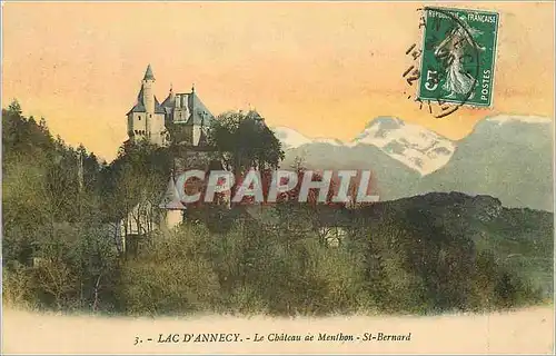 Cartes postales Lac d'Annecy Le Chateau de Menlbon St Bernard