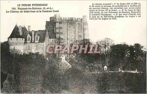Cartes postales Nogent le Rotrou (E et L) Le Perche Pittoresque Le Chateau de Saint Jean et la Terrasse Ouest