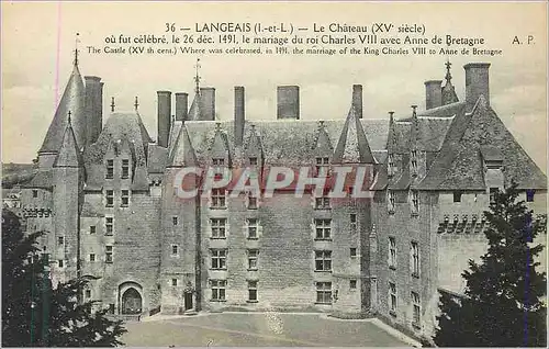 Cartes postales Langeais (I et L) Le Chateau (XVe Siecle)