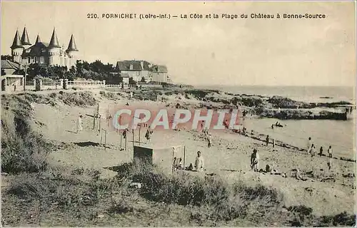 Ansichtskarte AK Pornichet (Loire Inf) La Cote et la Plage du Chateau a Bonne Source