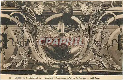 Cartes postales Chateau de Chantilly L'Escalier d'Honneur detail de la Rampe