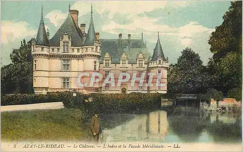 Cartes postales Azay le Rideau Le Chateau L'Indre et la Facade Meridionale