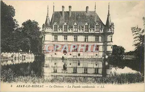 Cartes postales Azay le Rideau Le Chateau La Facade Occidentale