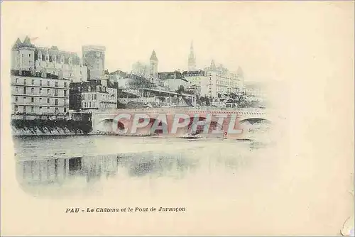 Ansichtskarte AK Pau Le Chateau et le Pont de Jurancon (carte 1900)