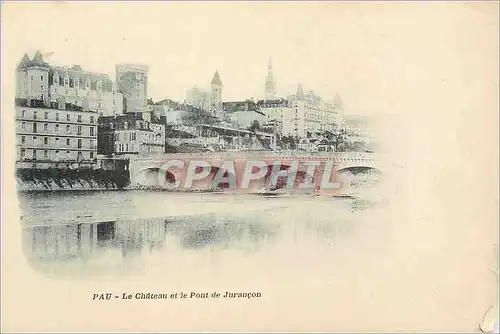 Cartes postales Pau Le Chateau et le Pont de Jurancon (carte 1900)