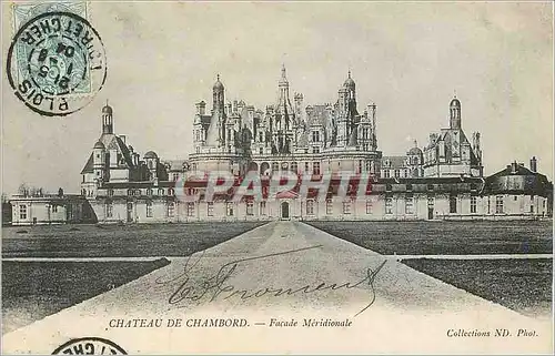 Cartes postales Chateau de Chambord Facade Meridionale