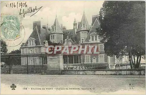 Cartes postales Environs de Vichy Chateau de Randan Facade N O