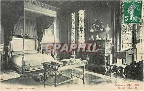 Ansichtskarte AK Chateau de Menilles Chambre Henri II