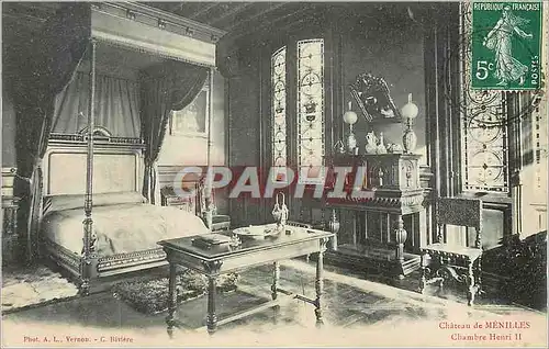 Cartes postales Chateau de Menilles Chambre Henri II
