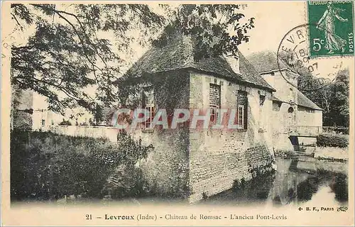 Ansichtskarte AK Levroux (Indre) Chateau de Romsac L'ancien Pont Levis