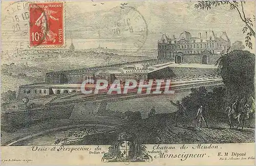 Cartes postales Vue et Perspective du Chateau de Meudon Monseigneur