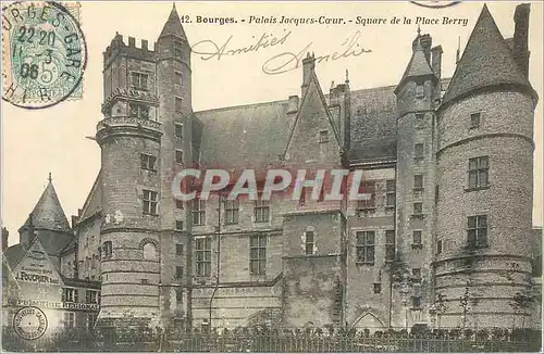 Cartes postales Bourges Palais Jacques Coeur Square de la Place de Berry
