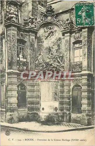Cartes postales Rouen Fontaine de la Grosse Horloge (XVIIIe Siecle)