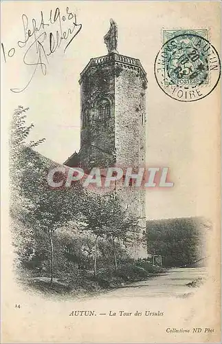 Cartes postales Autun La Tour des Ursules (carte 1900)