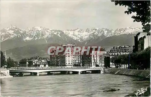 Cartes postales moderne Grenoble Les Belles Alpes Francaises Nouveau Pont de la Porte de France et Chaine de Belledonne