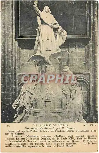 Cartes postales Cathedrale de Meaux Monument de Bossuet
