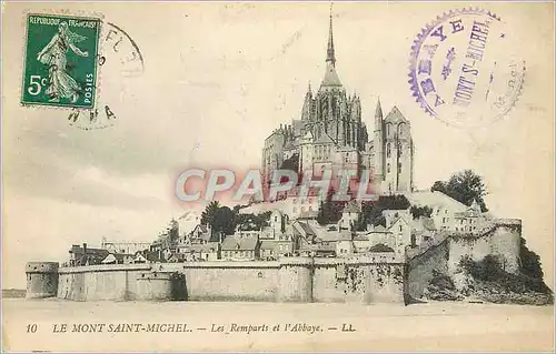 Ansichtskarte AK Le Mont Saint Michel Les Remparts et l'Abbaye