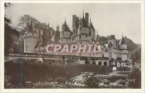 Moderne Karte Chateau de Rigny Usse Chateaux de la Loire La Douce France Vue d'ensemble (Nord Est)