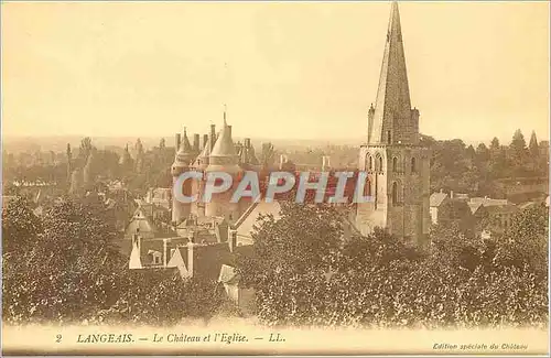Cartes postales Langeais Le Chateau et l'Eglise