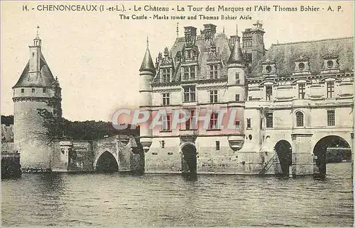 Ansichtskarte AK Chenonceaux (I e L) Le Chateau La Tour des Marques et l'Aile Thomas Bohier