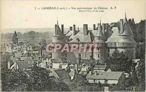 Cartes postales Langeais (I et L) Vue Panoramique du Chateau