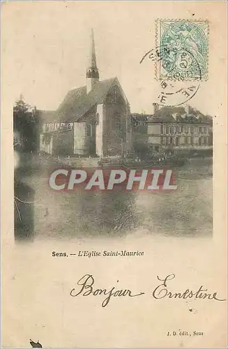 Ansichtskarte AK Sens L'Eglise Saint Maurice (carte 1900)