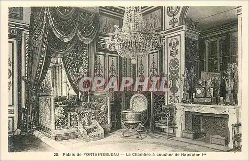 Ansichtskarte AK Palais de Fontainebleau La Chambre a Coucher de Napoleon 1er