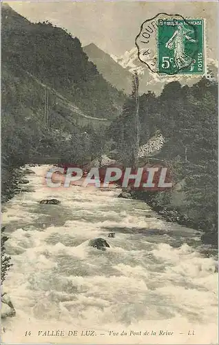 Cartes postales Vallee de Luz Vue du Pont de la Reine Cachet Convoyeur Pierrefitte a Lourds