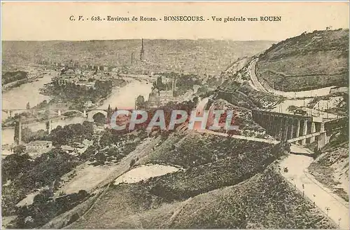 Ansichtskarte AK Environs de Rouen Bonsecours Vue Generale vers Rouen