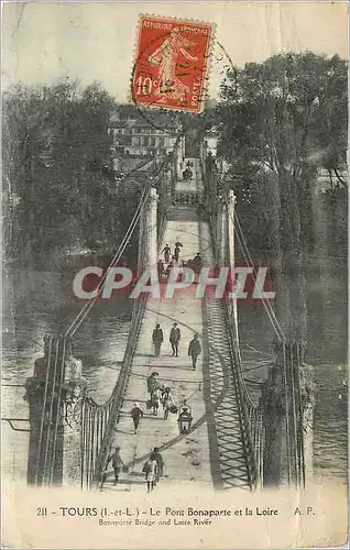 Cartes postales Tours (I et L) Le Pont Bonaparte et la Loire