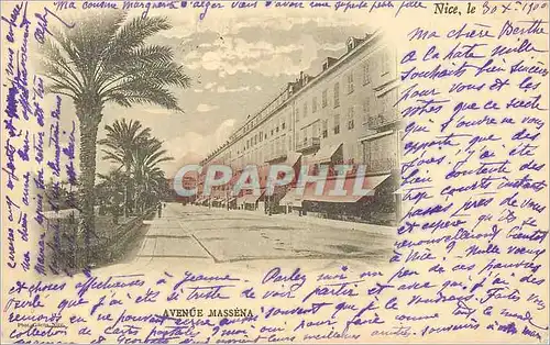 Cartes postales Nice Avenue Massena (carte 1900)