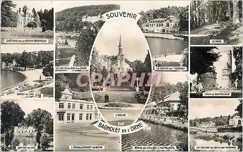 Cartes postales moderne Souvenir de Bagnoles de l'Orne La Roche Bagnoles Le parc Le lac vu du Roc au Chien