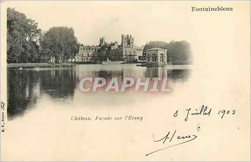 Cartes postales Fontainebleau Chateau Facade sur l'Etang (carte 1900)