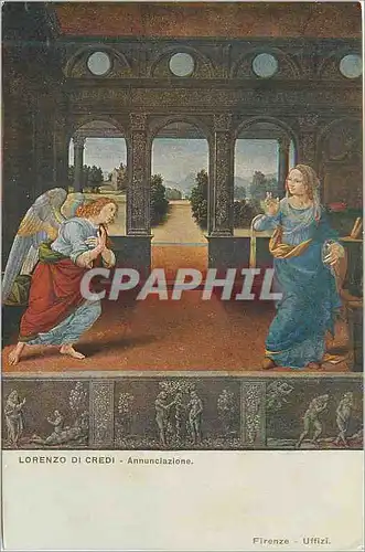 Cartes postales Firenze Uffizi Lorenzo di Credi Annunciazione