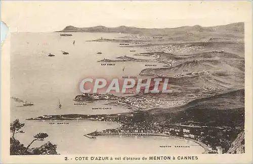 Ansichtskarte AK Cote d'Azur a vol d'Oiseau de Menton a Cannes