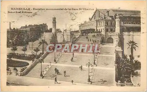 Cartes postales Marseille Escalier Monumental de la Gare St charles