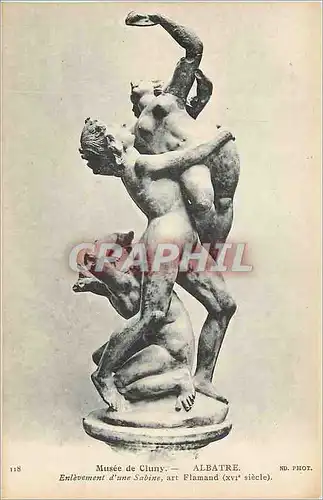 Cartes postales Musee de Cluny Albatre Enlevement d'une Sabine art Flamand (XVIe Siecle)