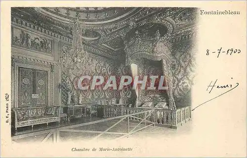 Cartes postales Fontainebleau Chambre de Marie Antoinette (carte 1900)