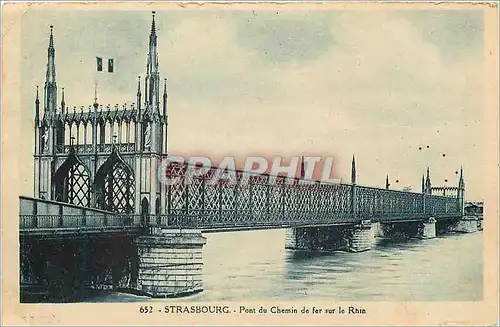 Ansichtskarte AK Strasbourg Pont du Chemin de Fer sur le Rhin